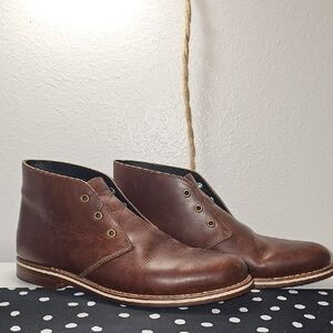 HELM Men's Brown Leather Ankle Boots